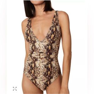 FAITHFULL THE BRAND Delhi One Piece in Dawn Animal - Size Large